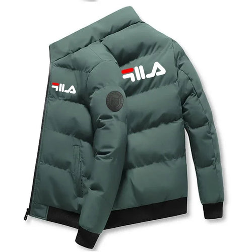 2025 Fashion Autumn/Winter Short Men's Thickened Warm Coat, Outdoor Windproof New Zipper Printed Men's Cas Suit S-3X